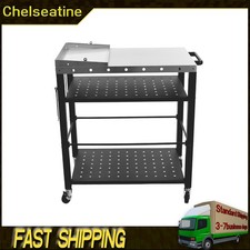 Black Silver Modern BBQ Cart
