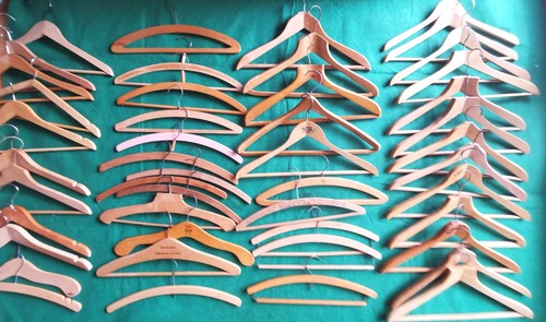 Vintage wooden hangers - vintage,