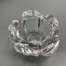 Table Candle Holder Heavy Glass Crystal Lotus Tulip Flower Tea Light Votive VGC