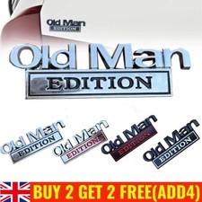 Old Man Edition Car Emblem 3D Metal Sticker Badge–Funny Edition Nameplate Decal