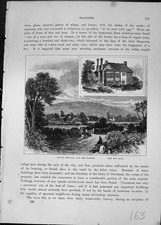 Original Old Antique Print Little Wenlock Wrekin Hall Trees Hills Cassell C1882