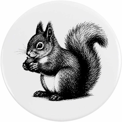 Red squirrel button - button, lapel