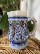 German salt glaze blue stein style jug pitcher historical Westerwald Salt Glazed