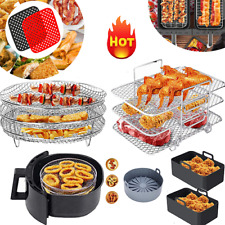 Air Fryer Liners Rack Accessories for Ninja Stainless Steel Double Basket Grill