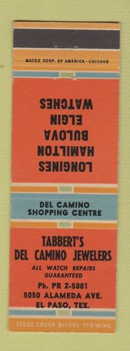 Matchbook cover tabbert - cover, tabbert's