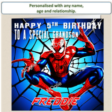 Personalised Birthday Card Spiderman Spider man any name age relationship SPID9