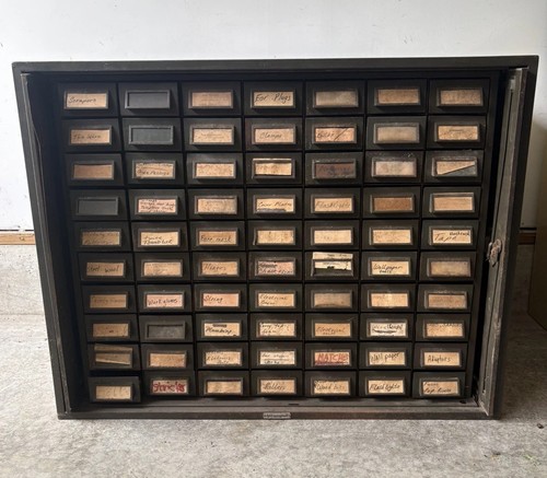 Vintage drawer metal card - drawer,