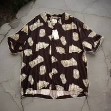 Cropp Dollar Graphic Print Short Sleeve Shirt, Designer Fashion Clothing, 2XL