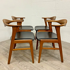 4 x Vintage Teak Danish Dining Chairs Model 49b by Erik Kirkegaard 1959