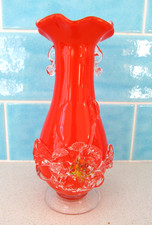 Vintage 7.5" Orange Glass
