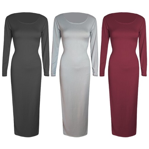 Neck long sleeve sexy abaya - long,