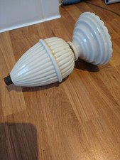 Vintage French Ceramic Rise & Fall Pulley Ceiling Light Weight