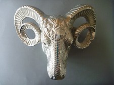 Silver Ram Head Wall Sculpture