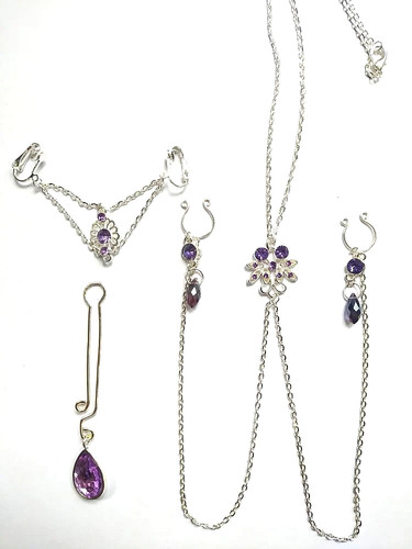 Intimate jewelry set with clit - set,