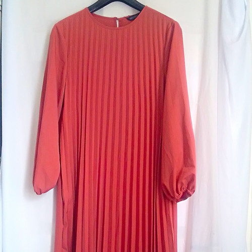 Zanzea pink pleated long - pink,