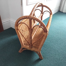 Vintage wicker magazine rack - vintage,