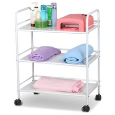 3 Tier Rolling Trolley Storage Organizer Utility Cart Shelf Rack Salon Kitchen
