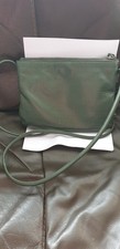 NEXT LEATHER CROSS BODY BAG  Dark Green
