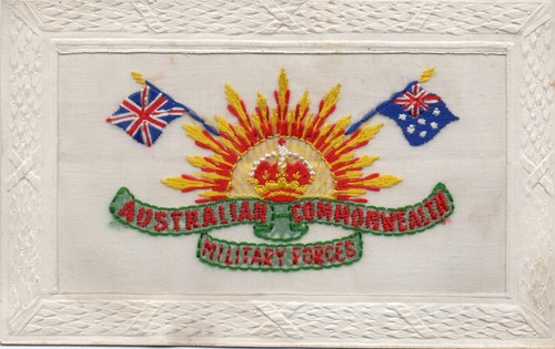 Ww1 patriotic embroidered - embroidered, silk