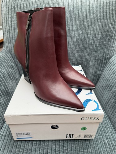 Guess faux leather burgundy - leather,