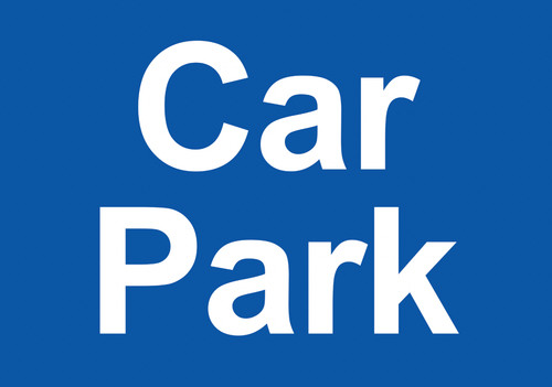 Car park sign blue large - park,