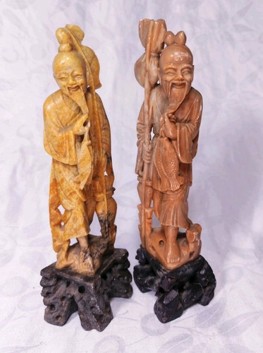 Pair chinese carved - pair, of