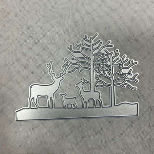 Metal deer trees - metal, woodland
