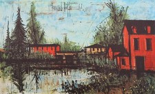 Bernard BUFFET: Bridge Over The Sarthe, Signed Lithograph, 1966