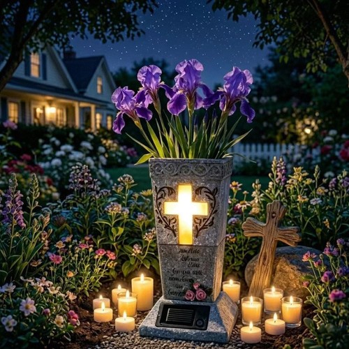 Solar cemetery vase for grave - solar,