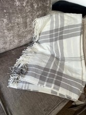 Laura Ashley Grey Plaid Throw