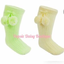 Knee High Pom Pom Socks Romany Spanish Style 0-24mth