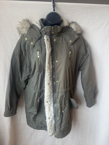Khaki faux fur - faux, lined