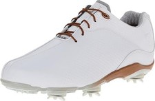 NEW FootJoy [12] Medium Women’s DNA Spikes Golf Shoes-White/Bronze 94808