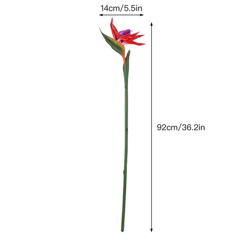 Large red artificial bird - red,