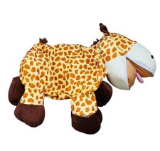 Giraffe Plush Zipped Soft Toy Kids Pretend Dress Up Puppet Bag 52cm