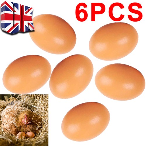 6pcs fake wooden chicken eggs - wooden,