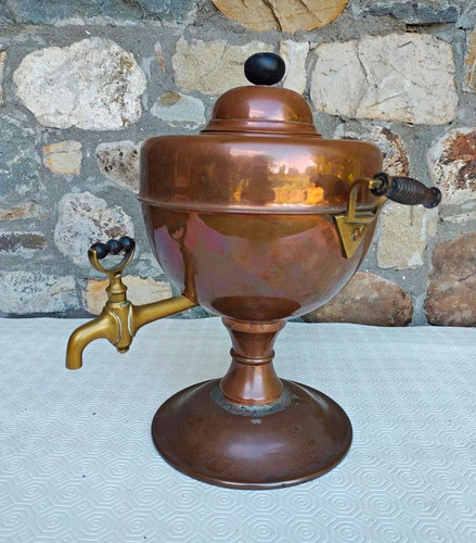 Victorian copper brass tea - copper,