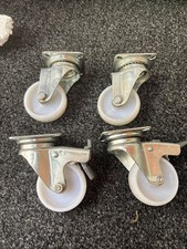 4 X Heavy Duty  Swivel Castor Wheels Trolley Furniture Caster Brake