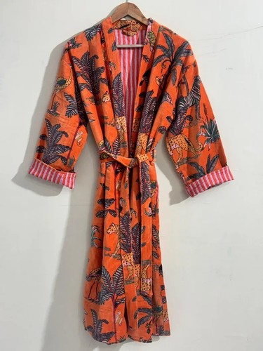Velvet kimono viscose - velvet, orange