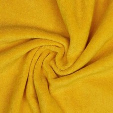 Stretch Cotton Terry Towelling Fabric Material - MUSTARD