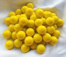 OPAQUE YELLOW - 25 Beautiful Shiny Solid Colour Glass Marbles, Brand New, 14mm