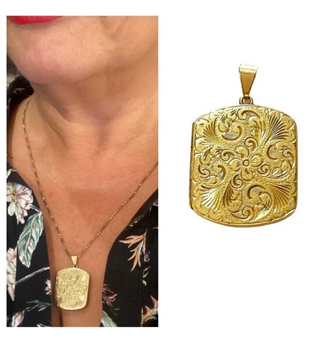 9ct vintage locket - , large