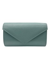 Ladies Plain Faux Leather Clutch Bag Evening Wedding Bridal Party Chain Shoulder