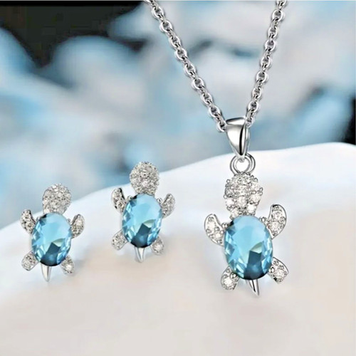 Turtle necklace earrings - &, set