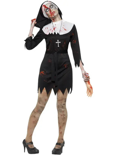 Ladies zombie nun costume - zombie,