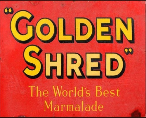 Golden shred metal - shred, sign