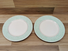2 x BurleighWare Balmoral Green Art Deco 9.75" Dinner Plates