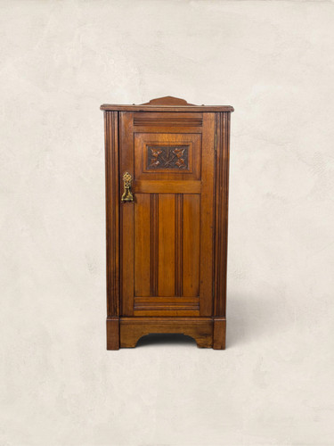 Antique english oak bedside - english,