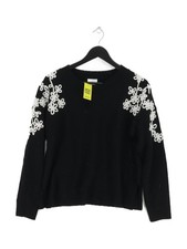 Lauren Taylor Women's Jumper L Black 100% Acrylic Crew Neck Pullover