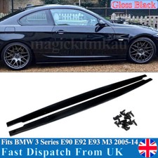 For BMW 3 Series M3 E90 E92 E93 Side Skirts Extension Blades Gloss Black 2005-14